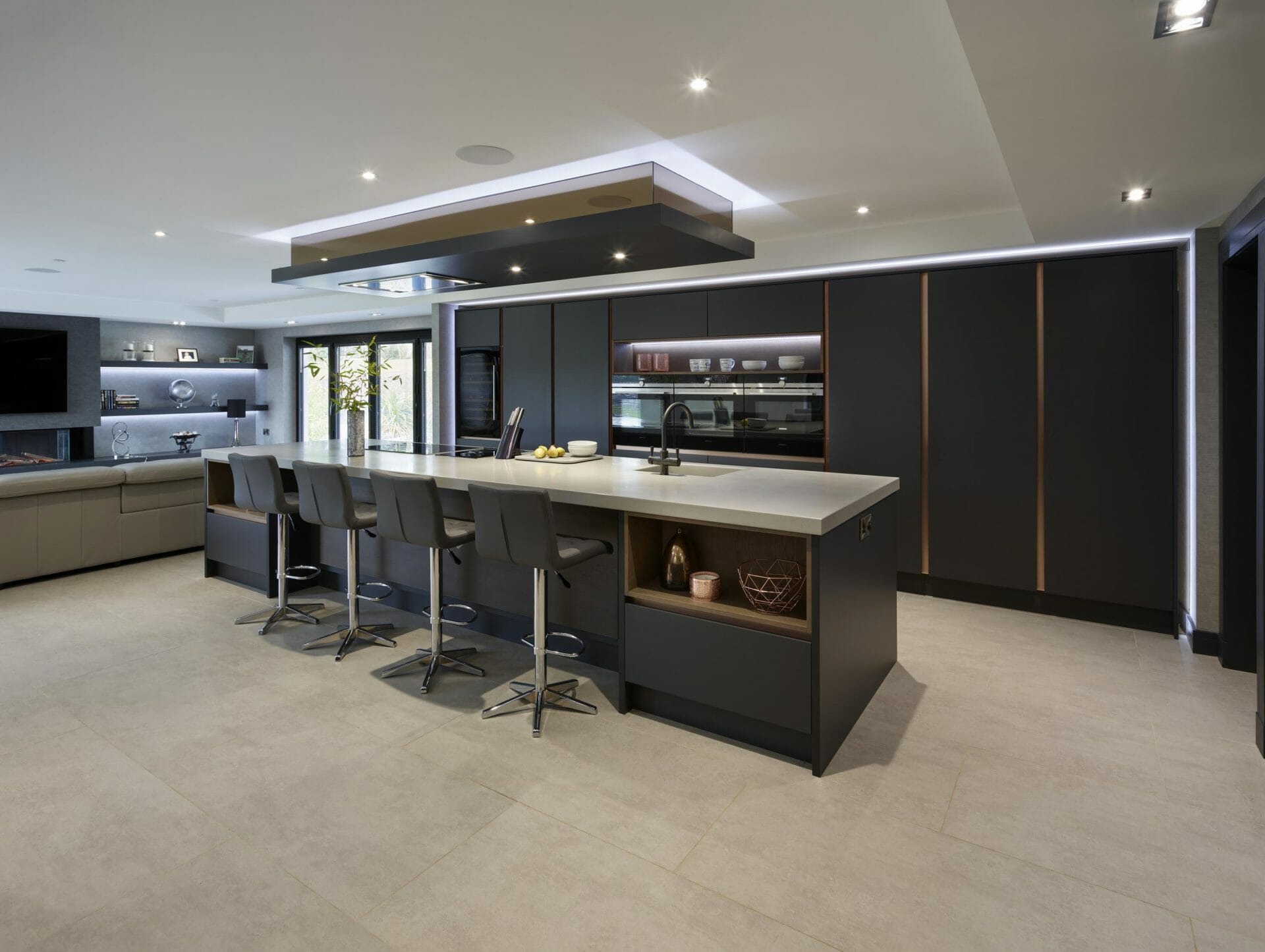Modern dark grey kitchen