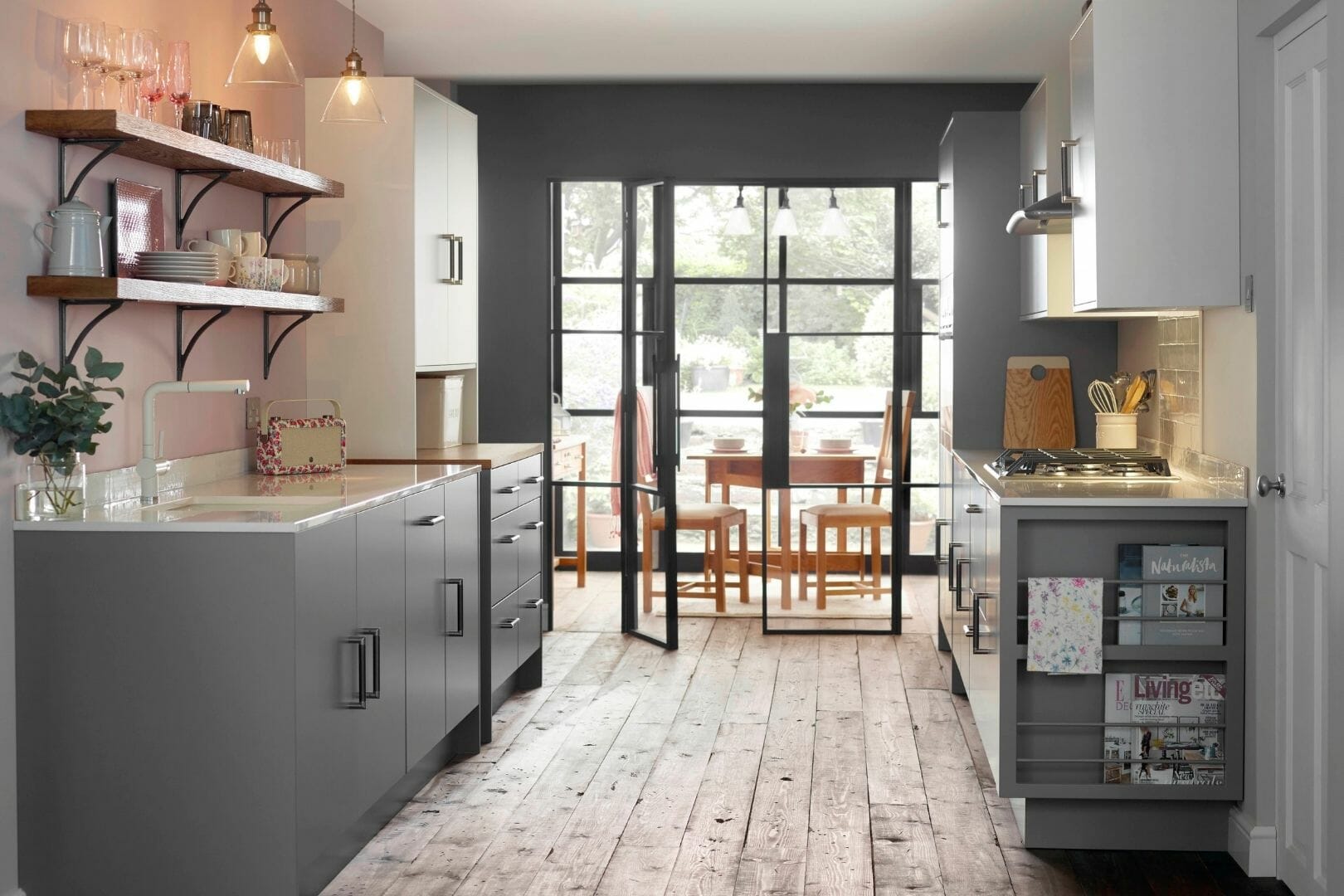 Grey and white modern kitchen